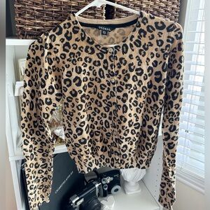 George Leopard Print Cardigan Women's Top VINTAGE